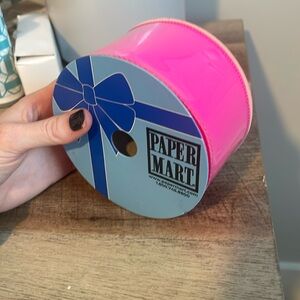 Hot Pink velvet wired ribbon